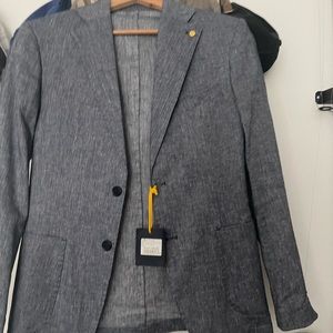 Bought & Made in Italy Men’s Blazer. A trip off white and blue stripes